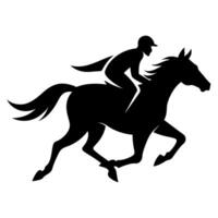 een Mens overvallen paard silhouet illustratie vector