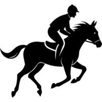 een Mens overvallen paard silhouet illustratie vector