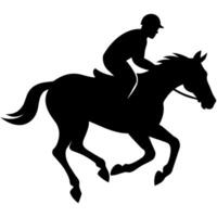 een Mens overvallen paard silhouet illustratie vector