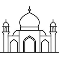 minimaal vlak stijl masjid illustratie vector