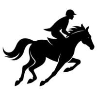 een Mens overvallen paard silhouet illustratie vector