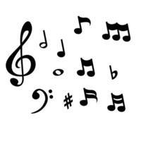 muziek- Notitie illustratie. muziek- teken en symbool. vector