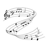 muziek- Notitie illustratie. muziek- teken en symbool. vector