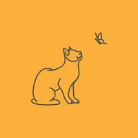 een kat schets logo vector