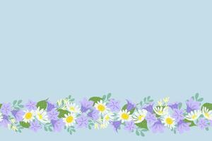 Zweden nationaal bloem embleem grasklokje of campanula rotundifolia achtergrond grens kader vector