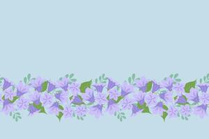 Zweden nationaal bloem embleem grasklokje of campanula rotundifolia achtergrond grens kader vector