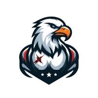illustratie van krachtig adelaar vogel mascotte voor sport- spel of esports logo vector