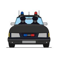 illustratie ontwerp van twee Politie officieren Aan patrouille gebruik makend van een auto vector