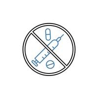 drug misbruik concept lijn icoon. gemakkelijk element illustratie. drug misbruik concept schets symbool ontwerp. vector