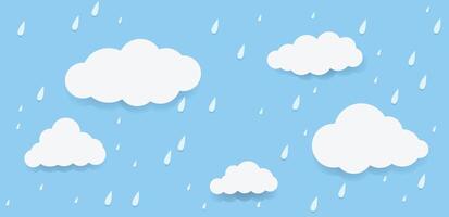 wolk en regenen, regenachtig seizoen, weer natuur achtergrond, overstroming natuurlijk ramp vector