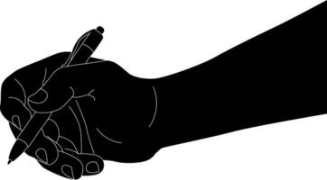 silhouet hand- Holding pen vector