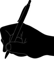 silhouet hand- Holding pen vector