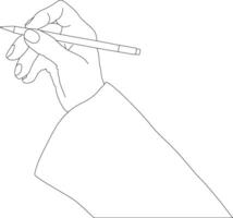 een lijn tekening hand- Holding pen vector