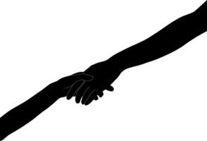 silhouet paar hand- Holding vector