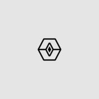 zeshoek logo meetkundig lijn icoon, abstract veelhoekige stijl logo vector