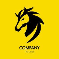 abstract paard hoofd logo vector
