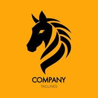 minimaal paard hoofd logo vector