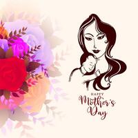 gelukkig moeder dag viering achtergrond met bloem ontwerp vector