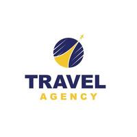 reizen agentschap toerisme berg strand vakantie buitenshuis avontuur logo ontwerp vector
