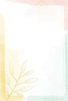 waterverf licht voorjaar abstract verticaal sjabloon, digitaal schilderen. hand- geschilderd abstract waterverf achtergrond met bloemen en bladeren, illustratie vector