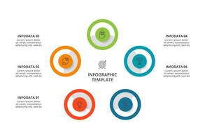 creatief concept voor infographic met 5 stappen, opties, onderdelen of processen. bedrijf gegevens visualisatie. vector