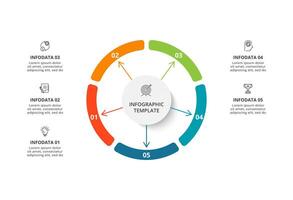 creatief concept voor infographic met 5 stappen, opties, onderdelen of processen. bedrijf gegevens visualisatie. vector