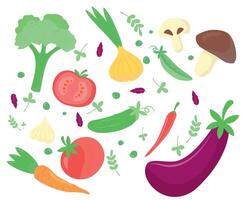 verzameling van vers groenten. illustratie van vers voedsel, ontwerp elementen geïsoleerd Aan wit achtergrond. illustratie set. vector