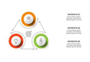 creatief concept voor infographic met 3 stappen, opties, onderdelen of processen. bedrijf gegevens visualisatie. vector