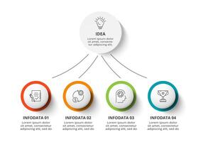 creatief concept voor infographic met 4 stappen, opties, onderdelen of processen. bedrijf gegevens visualisatie. vector