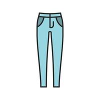 dames skinny jeans kleur icoon. broek. geïsoleerde vectorillustratie vector