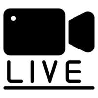 glyph-pictogram voor live streaming vector