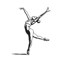 artistiek gymnastiek ontwerp kunst, pictogrammen, en grafiek geïsoleerd Aan wit vector
