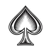 spade logo ontwerp casino poker het gokken symbool zwart en wit icoon stijl ontwerp sjabloon vector