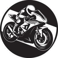 fietser Aan motorfiets logo, ontwerp, kunst beeld ontwerp Aan wit achtergrond vector