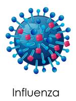 Griepvirus op witte achtergrond vector