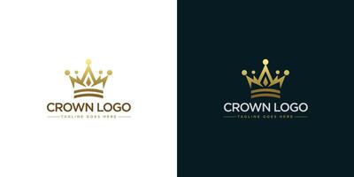 goud kroon logo illustratie met minimalistische ontwerp stijl vector