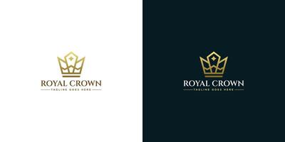 goud kroon logo illustratie met minimalistische ontwerp stijl vector