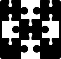 solide zwart icoon voor puzzels vector