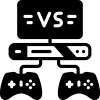 solide zwart icoon voor multiplayer vector