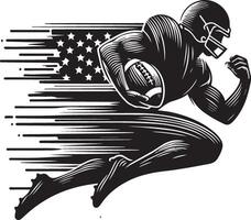 Amerikaans Amerikaans voetbal silhouet geïsoleerd Aan wit achtergrond. Amerikaans Amerikaans voetbal logo. vector