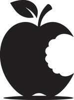 appel silhouet geïsoleerd Aan wit achtergrond. vector