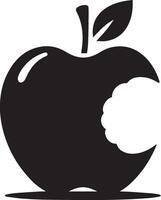appel silhouet geïsoleerd Aan wit achtergrond. vector
