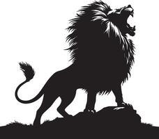 leeuw silhouet geïsoleerd Aan wit achtergrond. leeuw logo vector