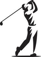 golf speler silhouet Aan wit achtergrond. vector