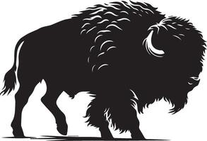 bizon silhouet geïsoleerd Aan wit achtergrond. koe logo vector