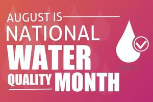 augustus is de nationale waterkwaliteitsmaand vectorillustratie vector