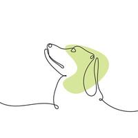hond een lijn tekening minimalisme voorwerp ontwerp illustratie vector