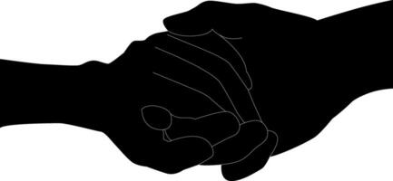 silhouet paar hand- Holding vector