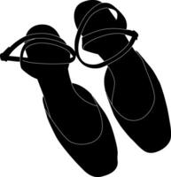 silhouet Dames schoenen Aan wit achtergrond vector