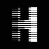 h brief lijnen logo icoon illustratie vector